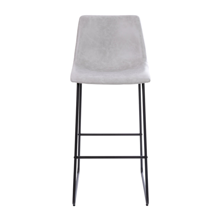 Liekele Upholstered Counter Height Modern Dining Stools by Flash Furniture (Set of 2) Ivy Bronx Seat Height: Bar Stool ( 30” Seat Height), Upholstery: Light Gray Faux Leather