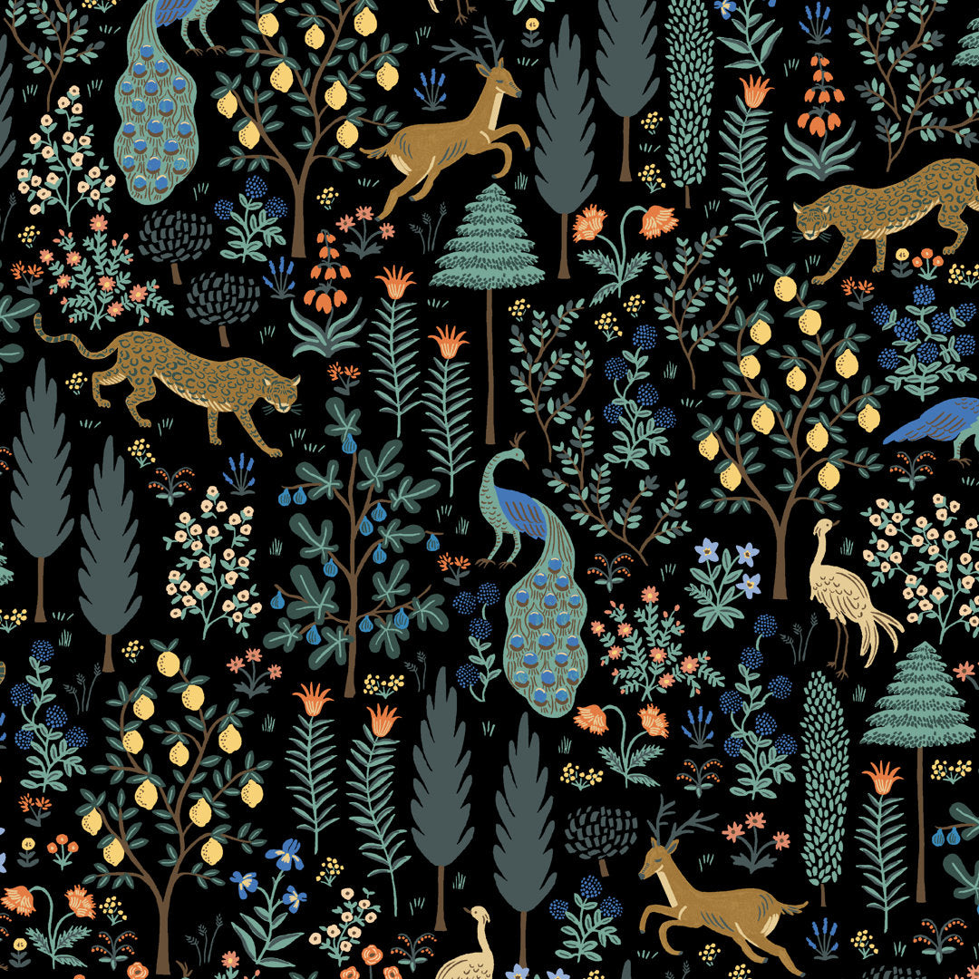 Rifle Paper Co. x Cloth & Company Bristol Armchair Rifle Paper Co. x Cloth & Company Body Fabric: Rpc Menagerie Black Linen