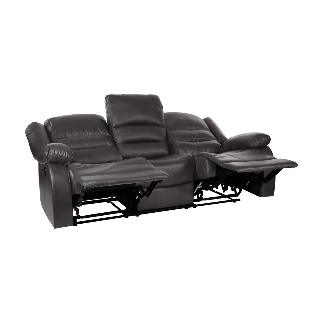 Jianyu 82" Faux Leather Pillow Top Arm Reclining Sofa Red Barrel Studio® Fabric: Brown Faux Leather