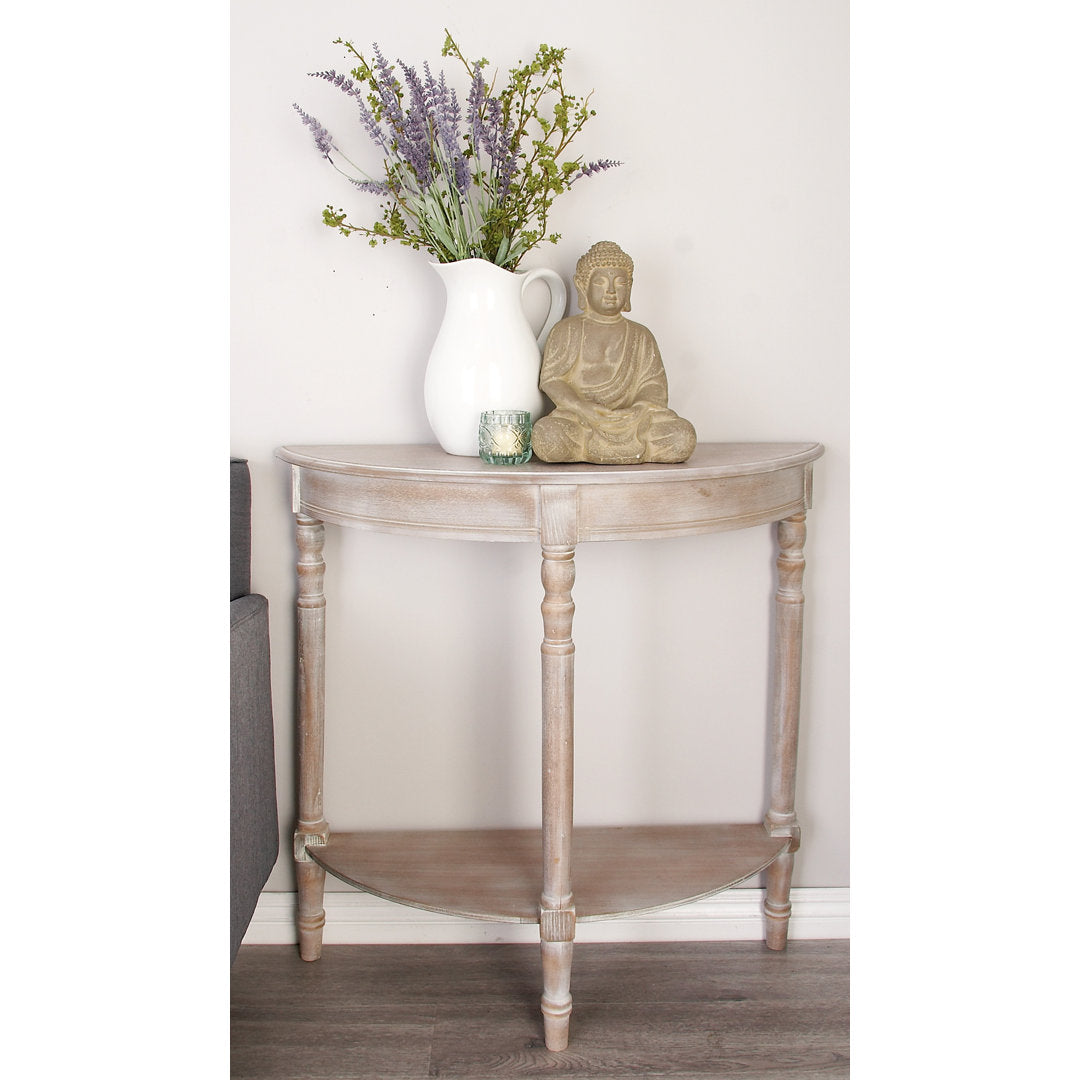Mcbroom Wood Half Moon 1 Shelf Console Table Ophelia & Co. Color: Light Brownish Gray
