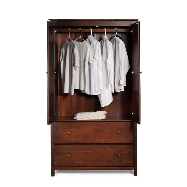 Shaker Wardrobe Armoire Grain Wood Furniture Color: Cherry