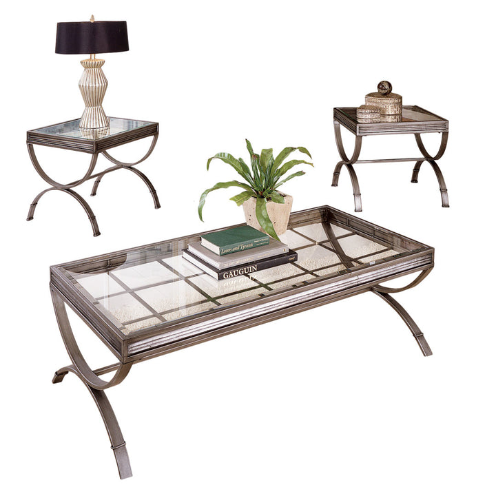 Meghans 3 Piece Coffee Table Set Trent Austin Design® Color: Brushed Nickel