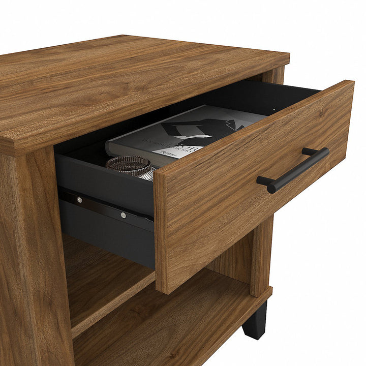 Laia 1 - Drawer Nightstand in Ash Gray Union Rustic Color: Fresh Walnut