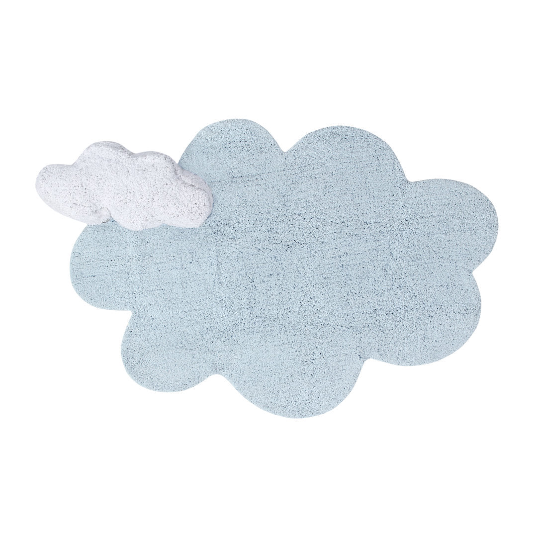 Solid Color Handmade Tufted Novelty 3'7" x 5'7" Cotton Area Rug in Blue/ Soft blue Lorena Canals