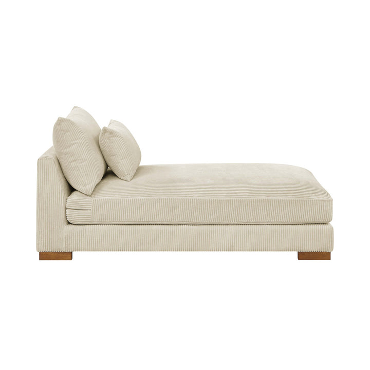 Ayvion Upholstered Chaise Lounge Wade Logan® Fabric: Beige Corduroy