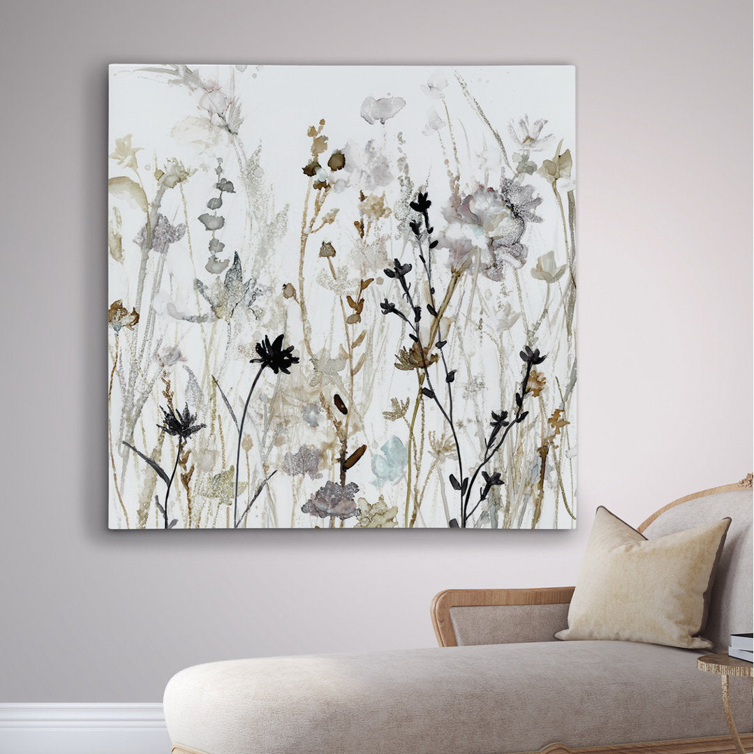 Wildflower Mist II - Painting Print Lark Manor™ Size: 40" H x 40" W x 1.5" D Format: Wrapped Canvas