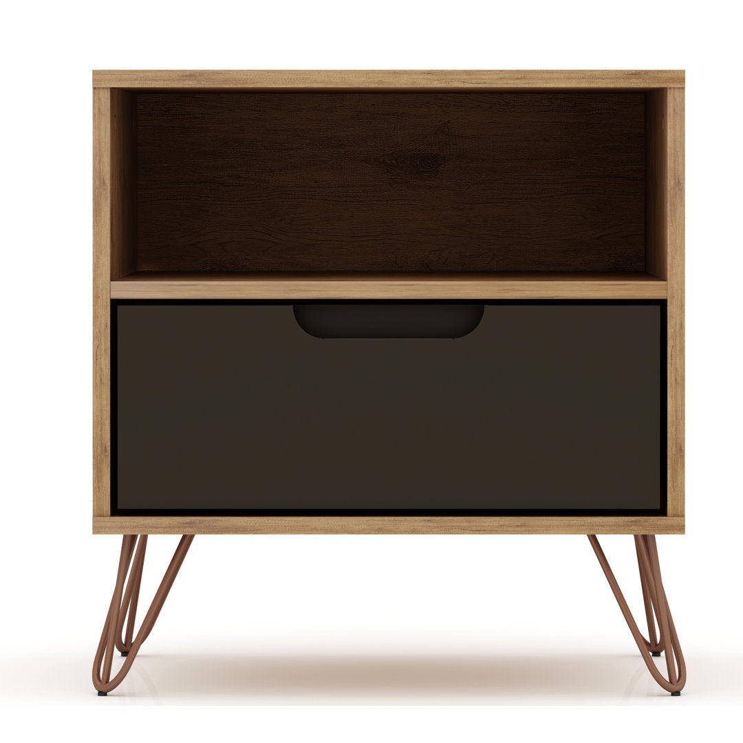 Darbie Drawer Nightstand Zipcode Design™ Color: Nature/Textured Gray Quantity: Set of 2