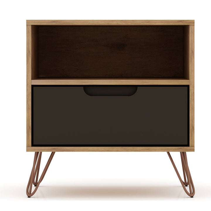 Darbie Drawer Nightstand Zipcode Design™ Color: Nature/Textured Gray Quantity: Set of 2