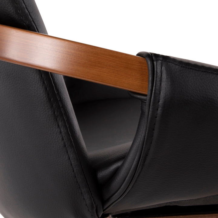Whitacre Swivel Stool Wade Logan® Upholstery: Black Faux Leather, Seat Height: Counter Stool (26" Seat Height)