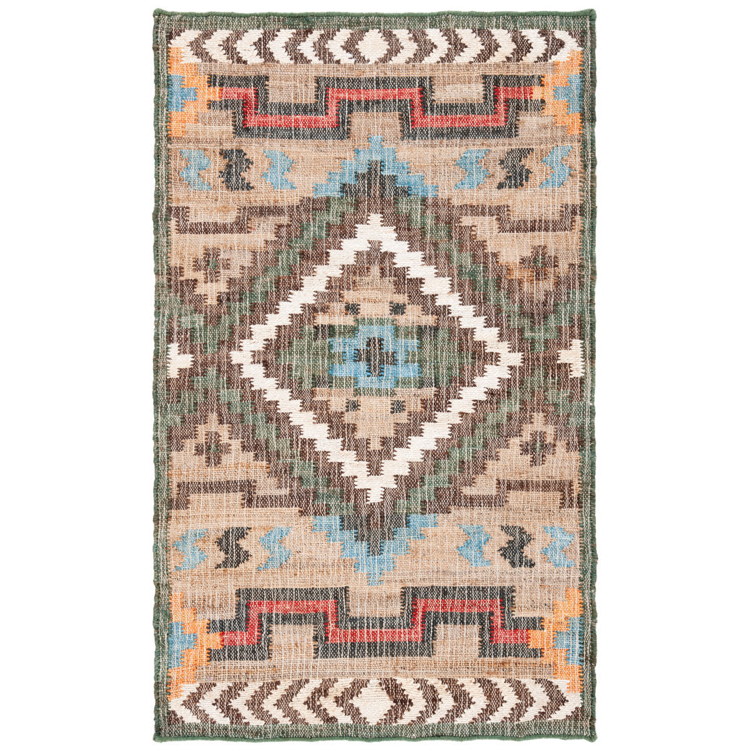 Glynda Southwestern Handmade Flatweave Jute Tan Area Rug The Twillery Co.® Rug Size: Rectangle 3' x 5'