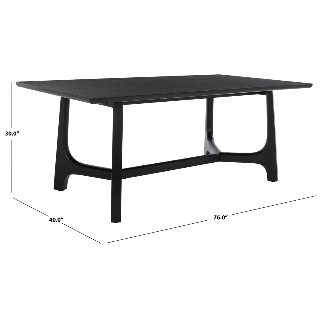 Burk 76" Trestle Dining Table AllModern Color: Black