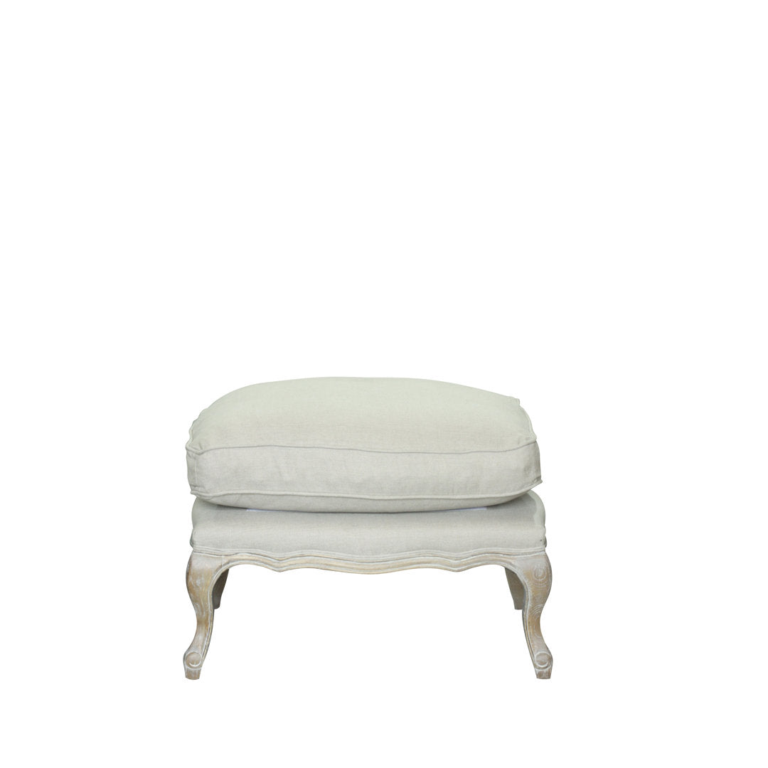 Nonna 30" Wide Velvet Rectangle Standard Ottoman Kelly Clarkson Home Fabric: White/Linen 100% Linen