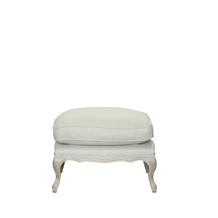 Nonna 30" Wide Velvet Rectangle Standard Ottoman Kelly Clarkson Home Fabric: White/Linen 100% Linen