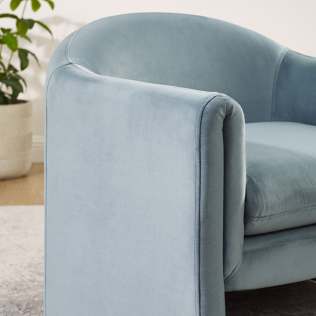 Daiona 31.2 inches Wide Armchair Accent Chair Ivy Bronx Fabric: Blue Velvet