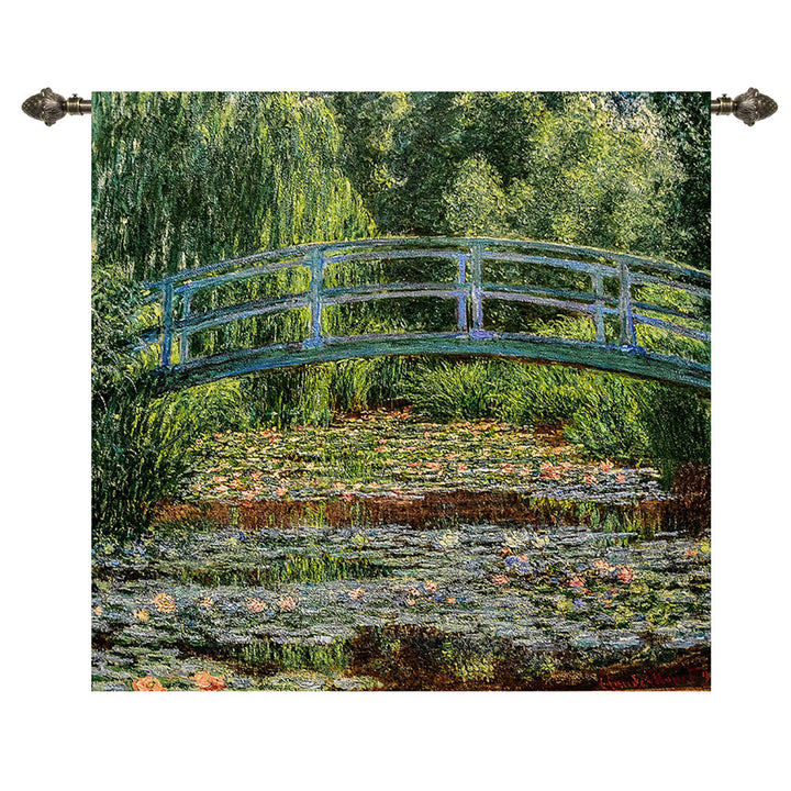 Cotton Monet-Japanese Bridge Wall Hanging Bungalow Rose Size: 55" H x 53" W