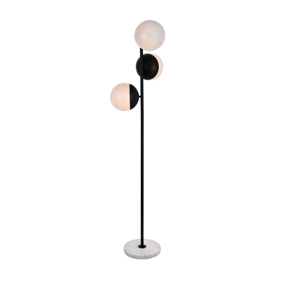 Yearby 65.5" Tree Floor Lamp Mercury Row® Shade Color: Frosted White Base Finish: Black