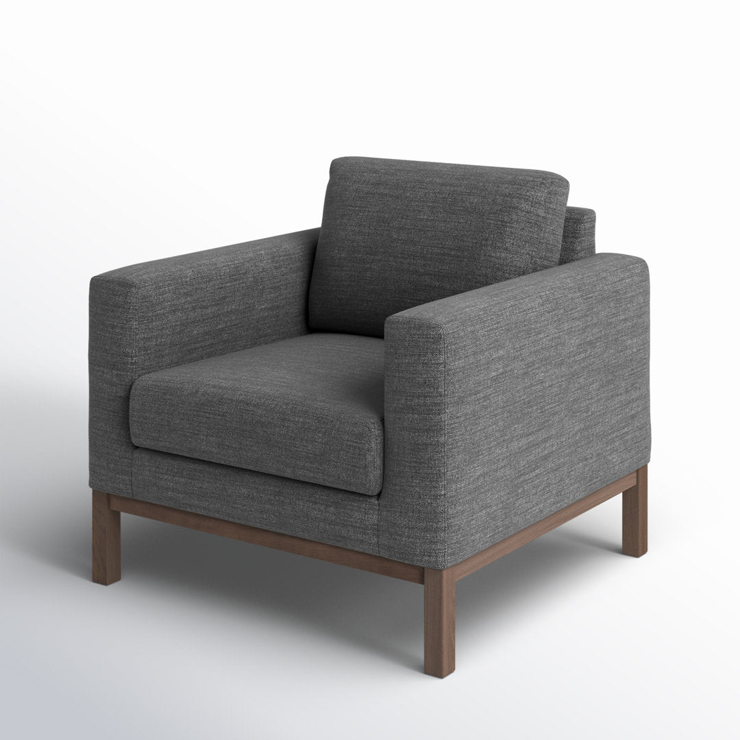 Clayton Upholstered Armchair Joss & Main Fabric: Venga Antrazite Performance Basketweave
