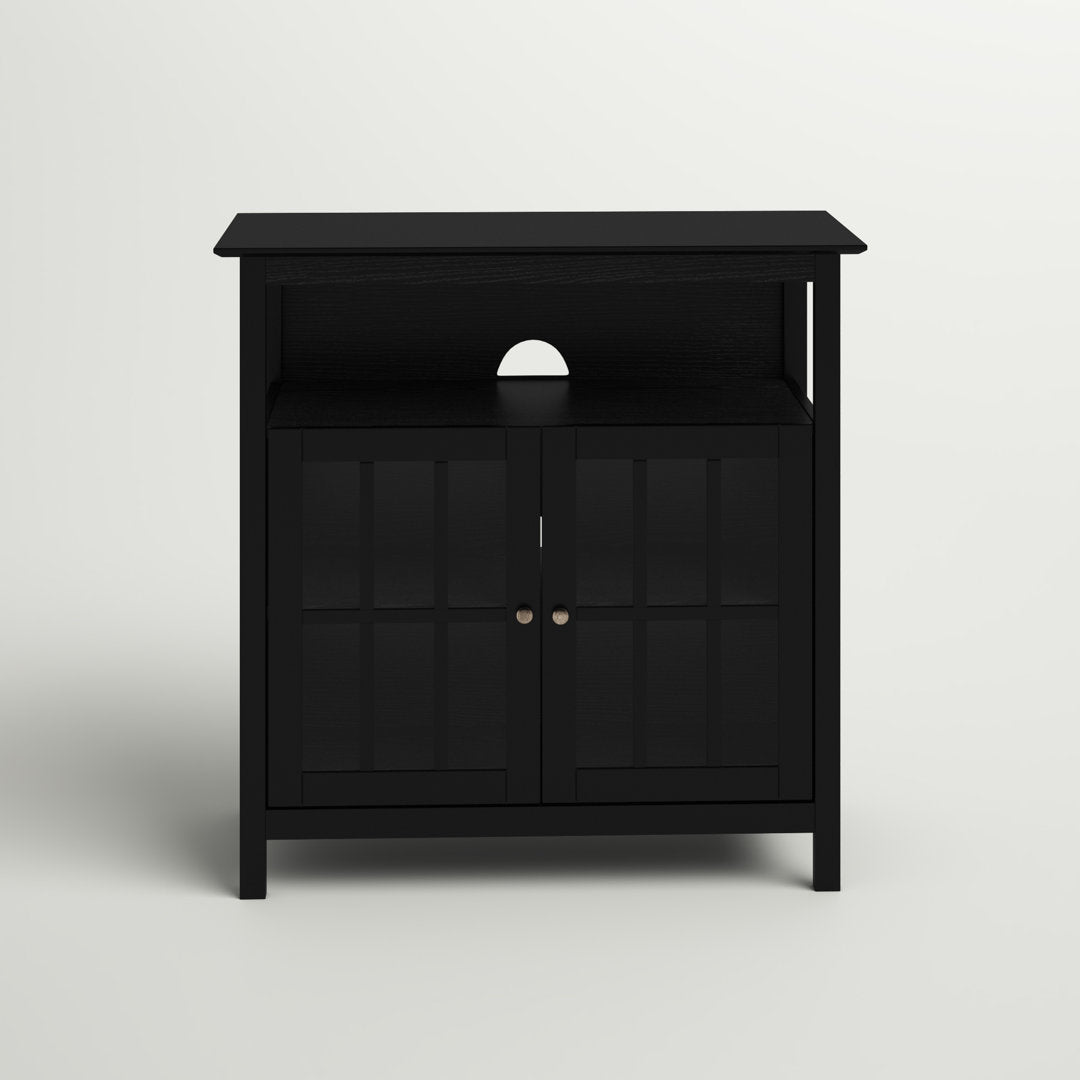 Bamard 40" TV Stand with Storage Cabinets Beachcrest Home™ Color: Black