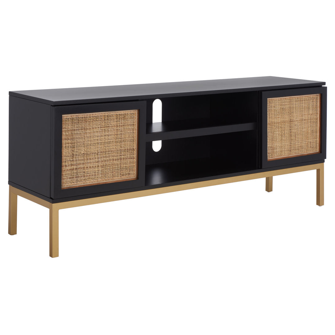Prudhoe TV Stand for TVs up to 55" Sand & Stable™ Color: Black/Gold