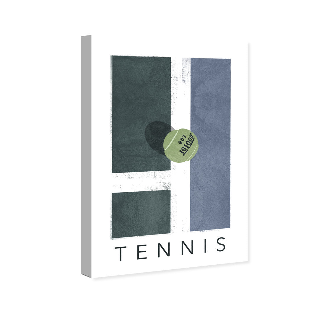 Green Tennis - Graphic Art on Canvas Oliver Gal Prints Size: 30" H x 20" W Format: Wrapped Canvas