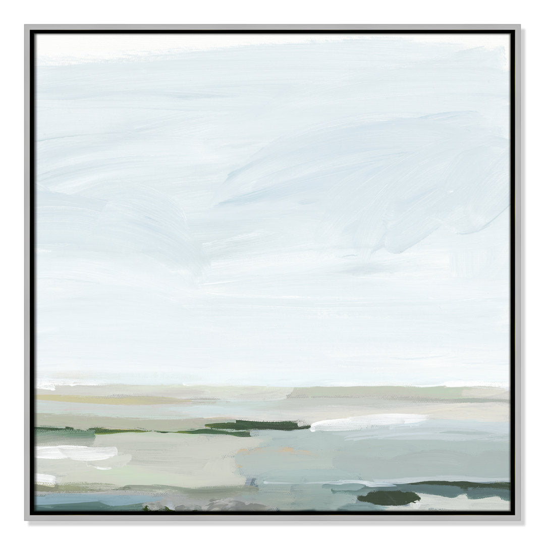 Pure Stillness - Floater Frame Painting Print on Canvas Joss & Main Size: 31.5" H x 31.5" W x 2" D Format: Silver