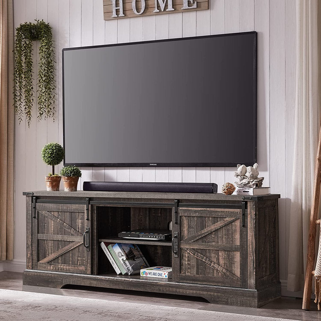 Bryndee Farmhouse TV Stand, Entertainment Center for TVs up to 75" Gracie Oaks Color: Dark Rustic Oak