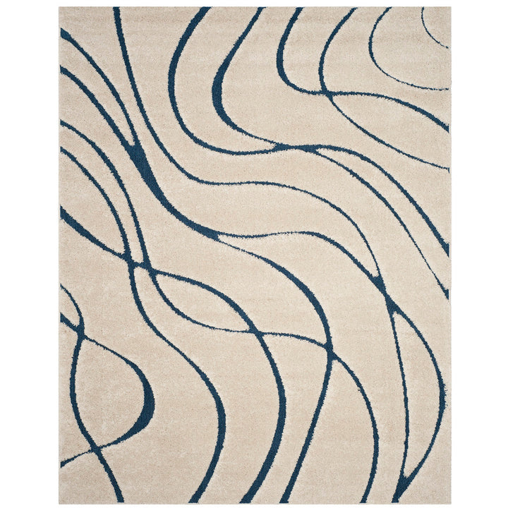 Ashal Abstract Cream/Blue Area Rug Wade Logan® Rug Size: Rectangle 9'6" x 13'