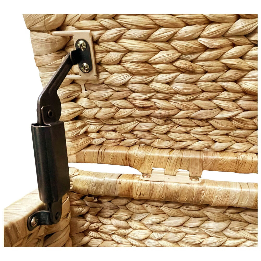 Ved Heavy-duty Water Hyacinth Wicker Storage Trunk with Metal Frame Highland Dunes Color: Natural