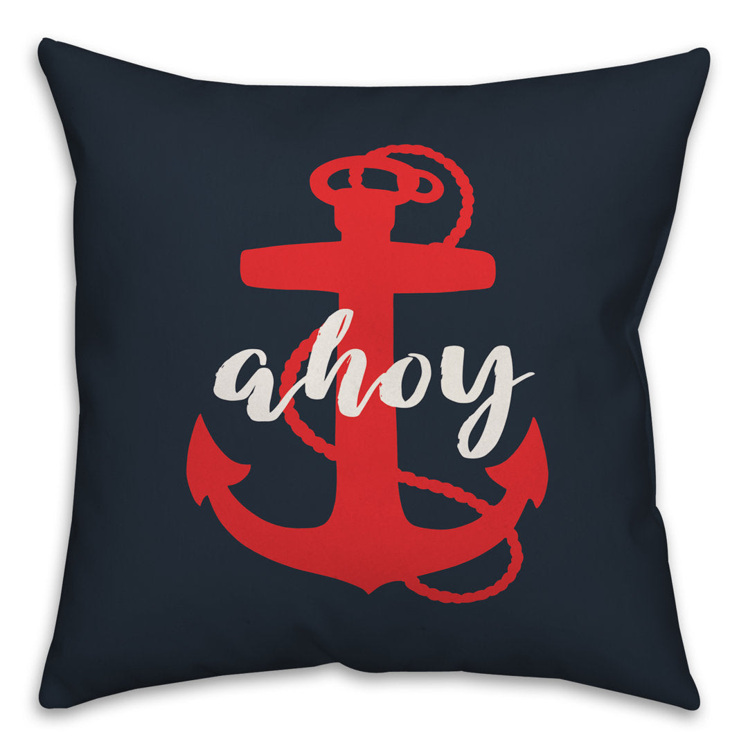 Ahoy Anchor Throw Pillow Designs Direct Creative Group Size: 20" x 20"