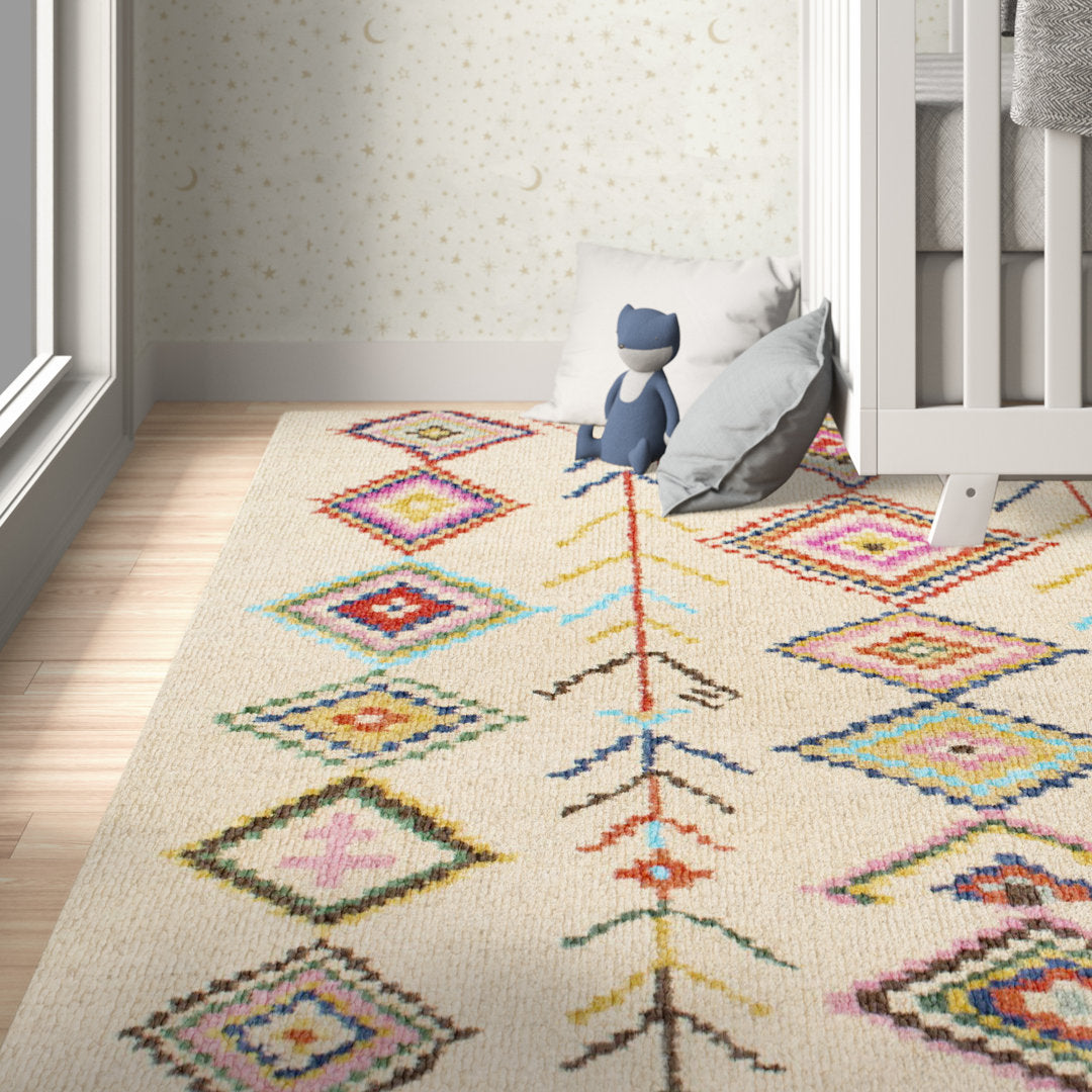 Agostini Handmade Tufted Wool Off-White Rug Mack & Milo™ Rug Size: 5' x 8'