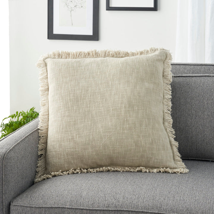 Square Cotton Pillow Cover & Insert Nicole Curtis Color: Taupe
