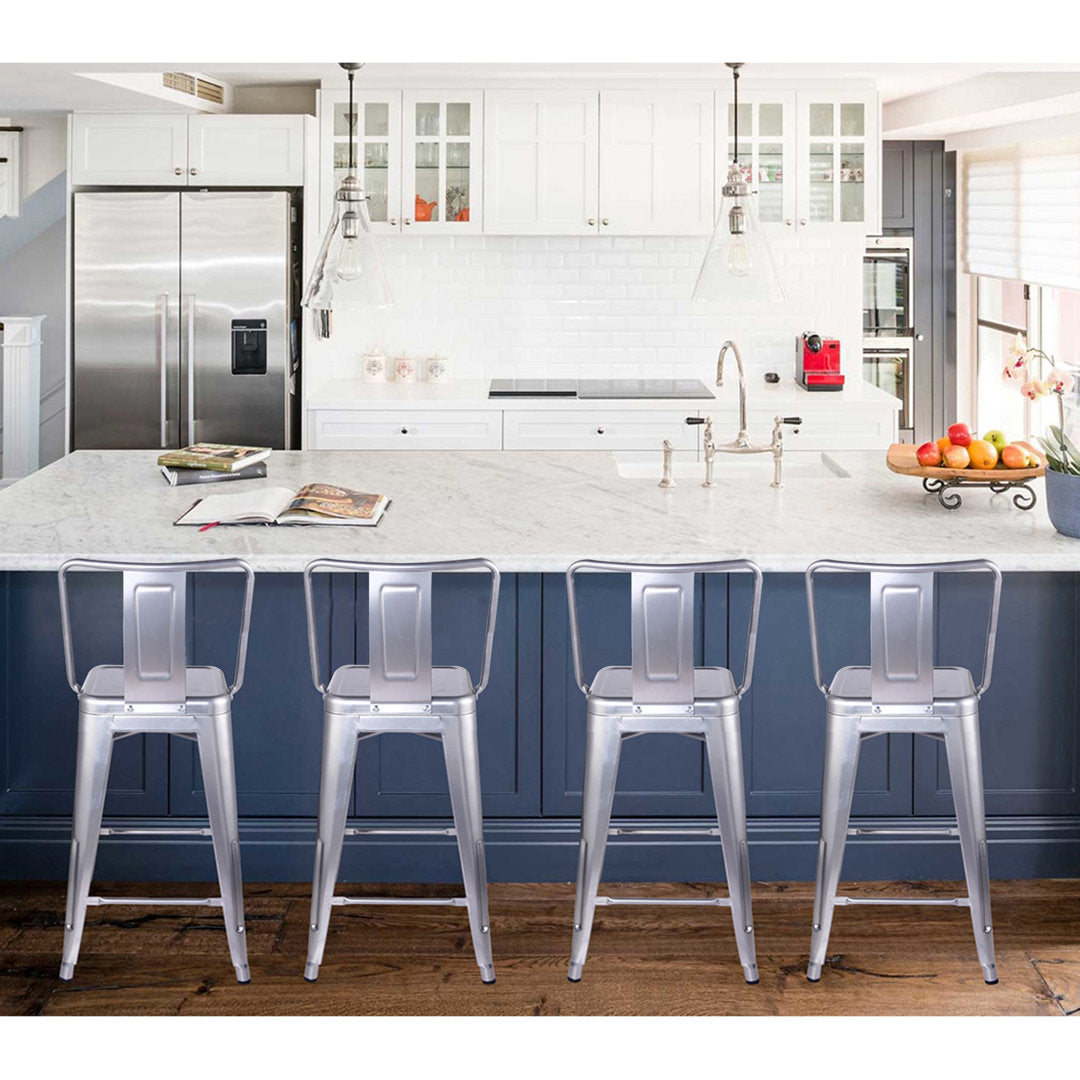 24" Counter Stool 17 Stories Color: Silver