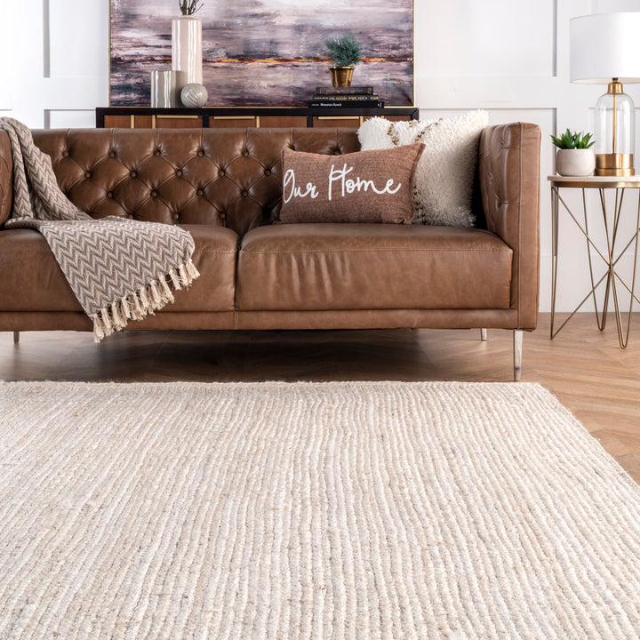 Cruise Handmade Braided Jute Area Rug in Off White Highland Dunes Rug Size: Rectangle 10' x 13'
