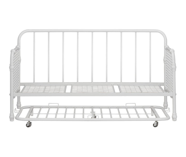 Monarch Hill Wren Twin Metal Daybed with Trundle Little Seeds Color: White