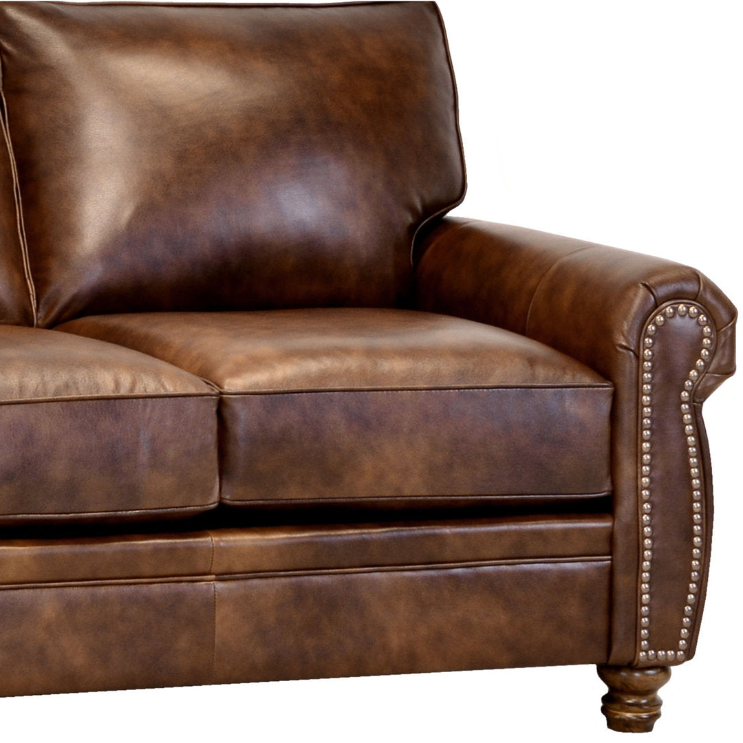 Eddahbi Brown Top Grain Leather Sofa And Loveseat Charlton Home®