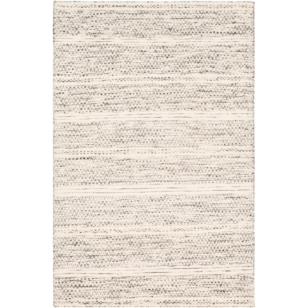Sylvie Chevron Flatweave Wool Cream/Black Area Rug Kelly Clarkson Home Rug Size: Rectangle 2' x 3'