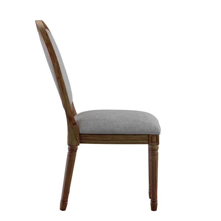 Libretto Linen Upholstered Side Chair (Set of 2) Kelly Clarkson Home Leg Color: Brown, Color: Gray Linen