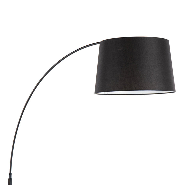 74" Arched Floor Lamp Latitude Run® Shade Color: Black Velvet Base Finish: Black