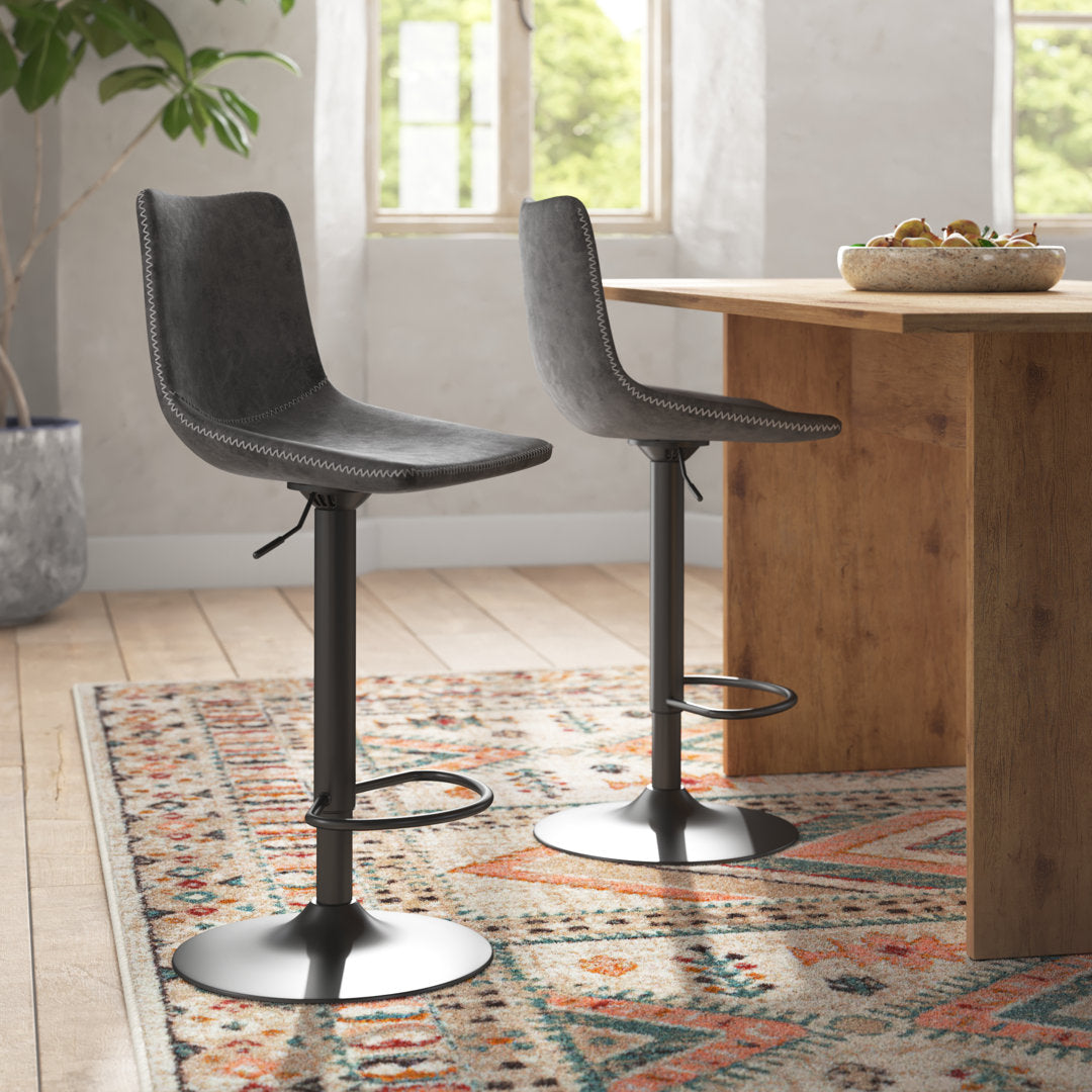 Bressyln Dove Swivel Adjustable Height Bar Stool (Set of 2) Foundry Select