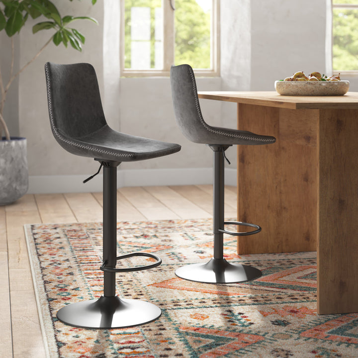 Bressyln Dove Swivel Adjustable Height Bar Stool (Set of 2) Foundry Select