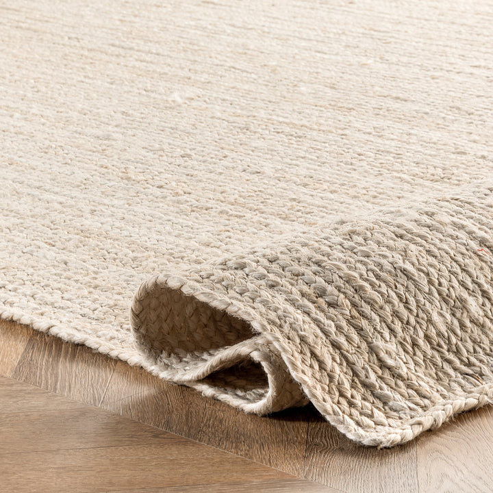 Cruise Handmade Braided Jute Area Rug in Off White Highland Dunes Rug Size: Square 5'