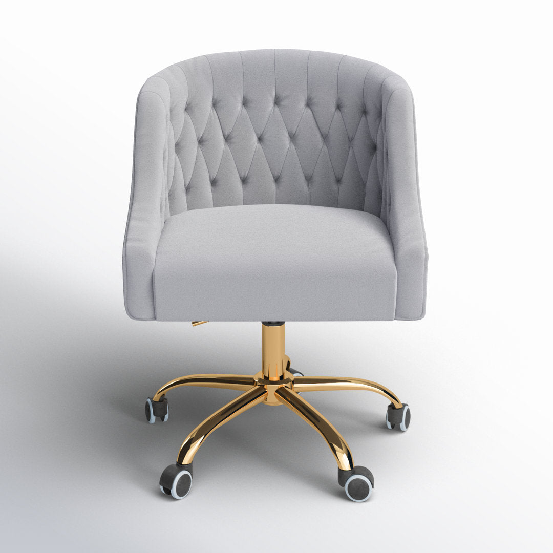 Louise 35.5'' H Velvet Hand-Curated Task Chair with Button Tufted Kelly Clarkson Home Upholstery Color: Grey Velvet