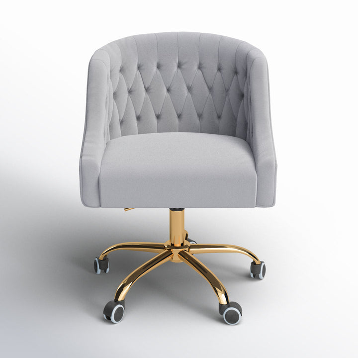 Louise 35.5'' H Velvet Hand-Curated Task Chair with Button Tufted Kelly Clarkson Home Upholstery Color: Grey Velvet