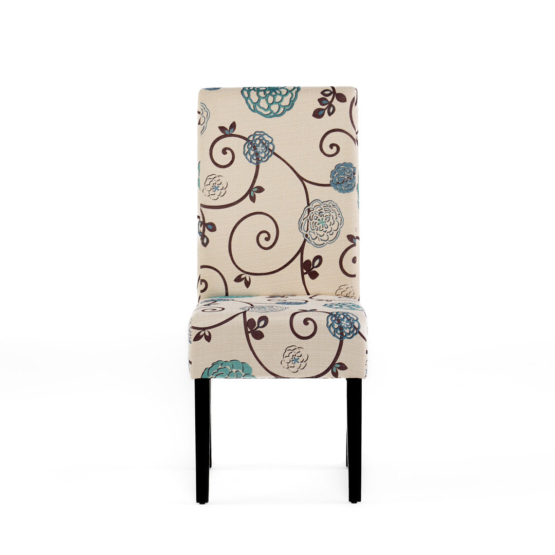 Olin Upholstered Parsons Chair (Set of 2) Alcott Hill® Upholstery Color: White/Blue Floral