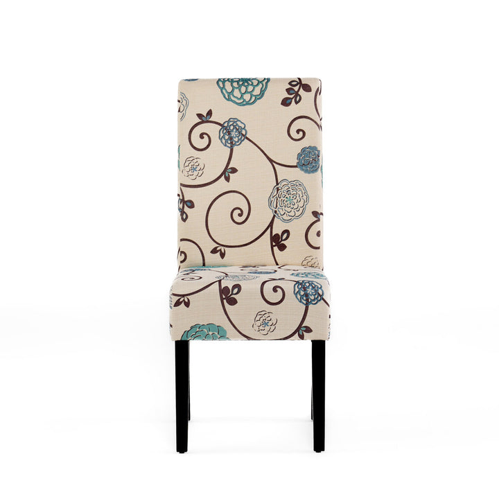 Olin Upholstered Parsons Chair (Set of 2) Alcott Hill® Upholstery Color: White/Blue Floral