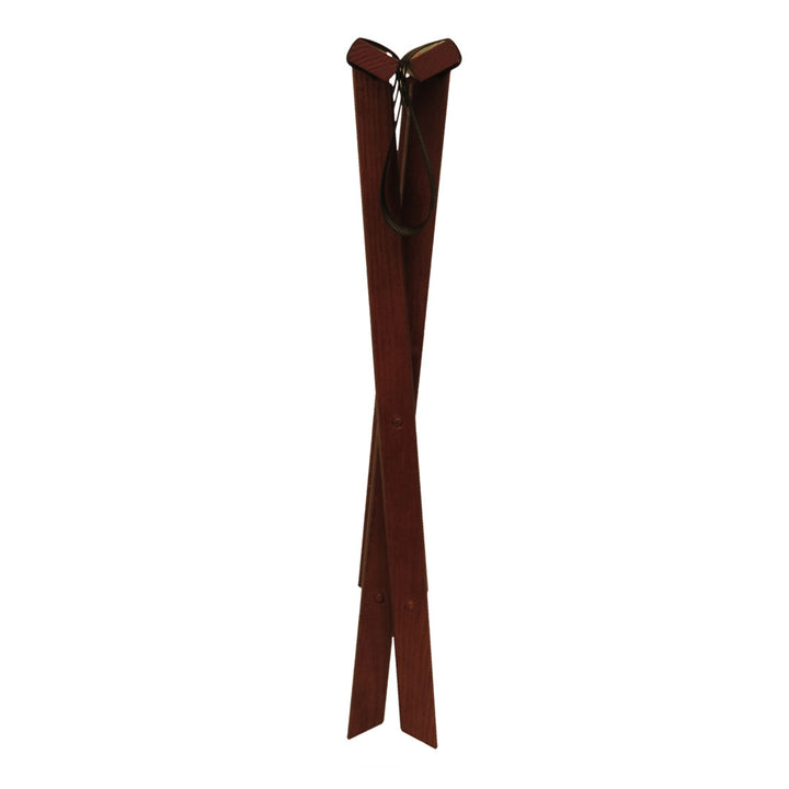 Folding Wood Luggage Rack Wooden Mallet Color: Mahogany Fabric: Black
