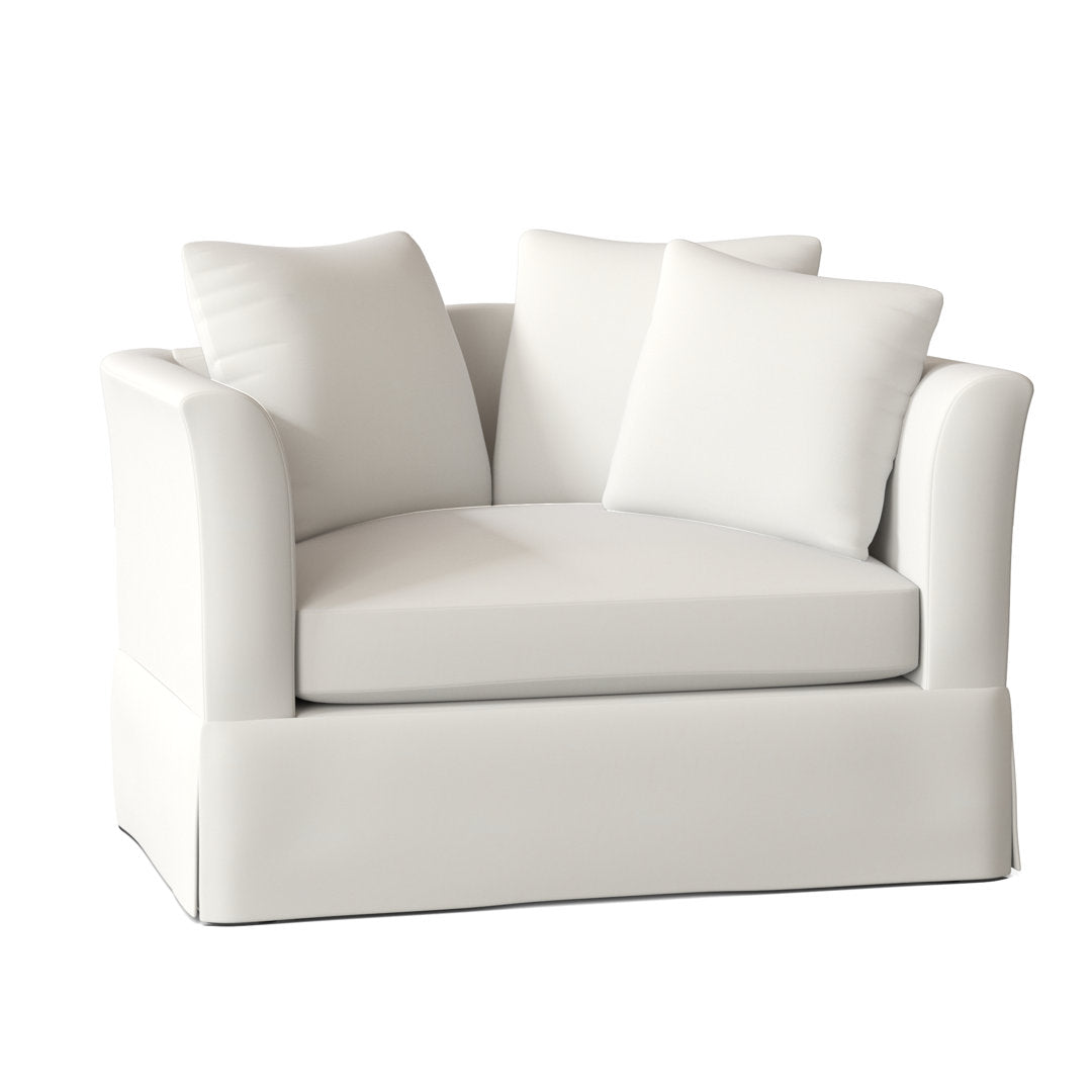 Charlene 50" Wide Armchair Highland Dunes Body Fabric: Akiko Bone, Throw Pillow Fabric: Gilda Ocean