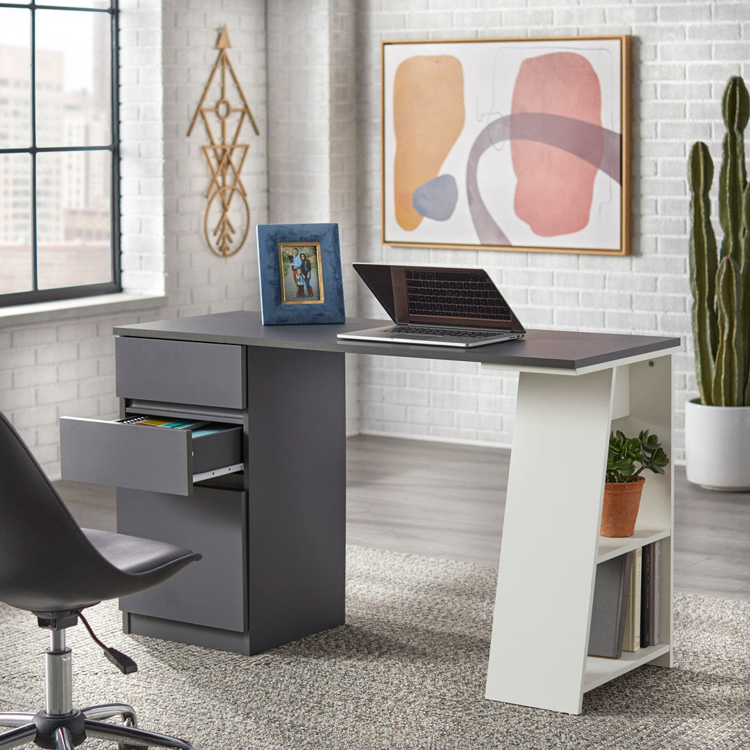 Malgorzata Desk Rebrilliant Finish: Gray / White