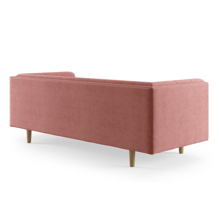 George 82" Velvet Tuxedo Arm Sofa AllModern Fabric: Blush Velvet