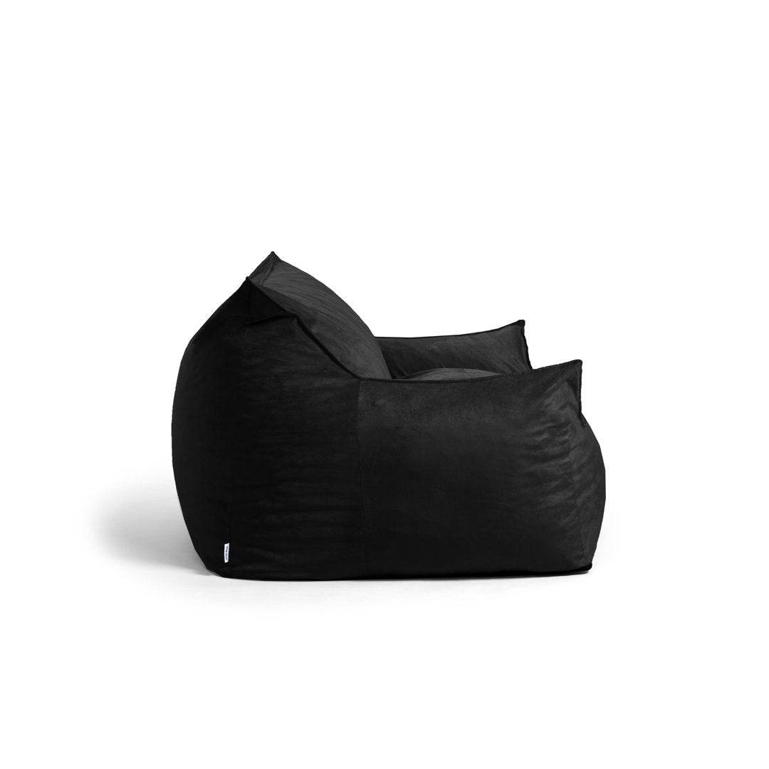 Big Joe Imperial Bean Bag Lounger Big Joe Fabric: Black Plush 100% Polyester